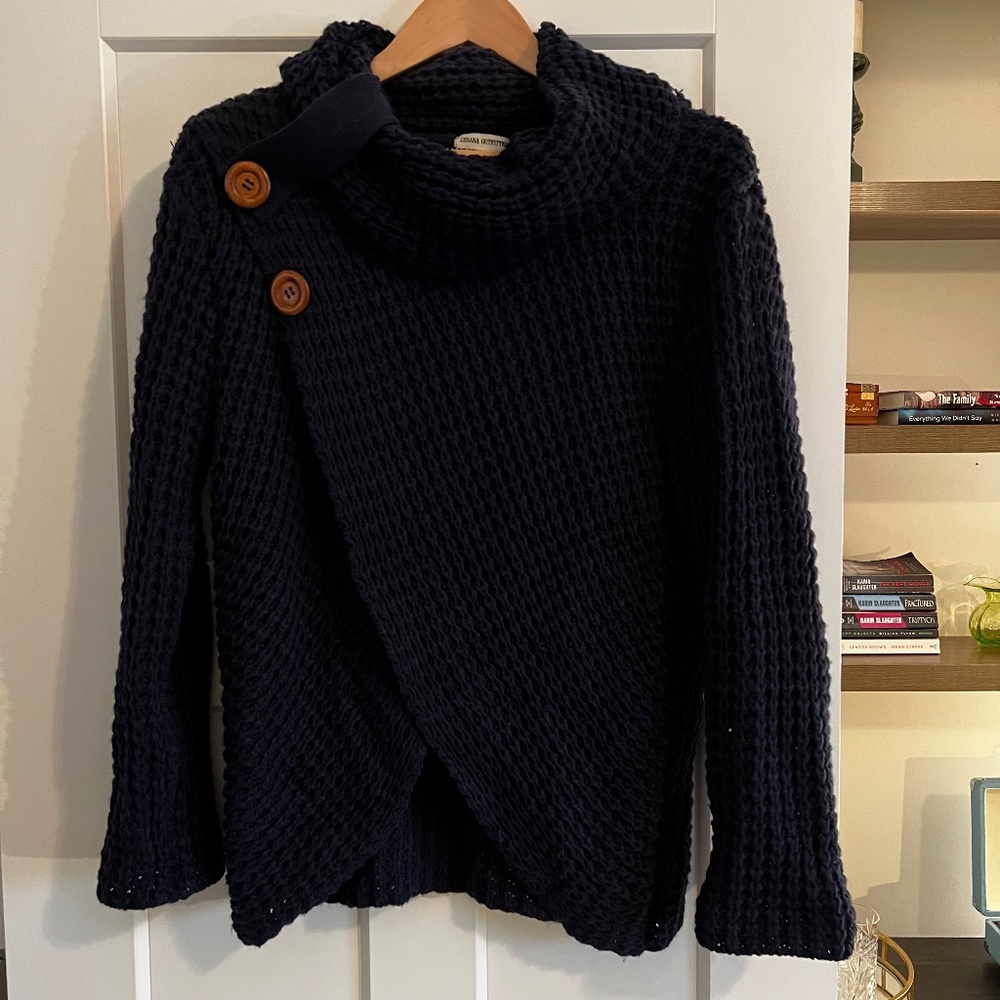 Cowl Neck Sweater, Blue